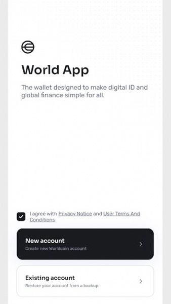 Worldcoin註冊-new account
