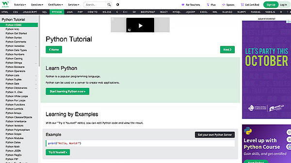 Python自學 W3schools