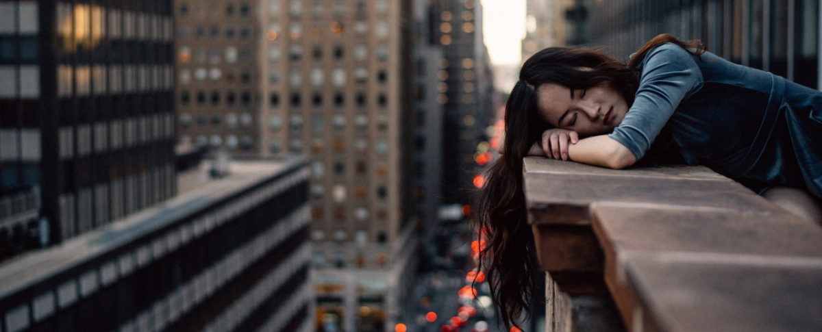 lady lay on balcony