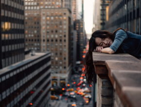 lady lay on balcony