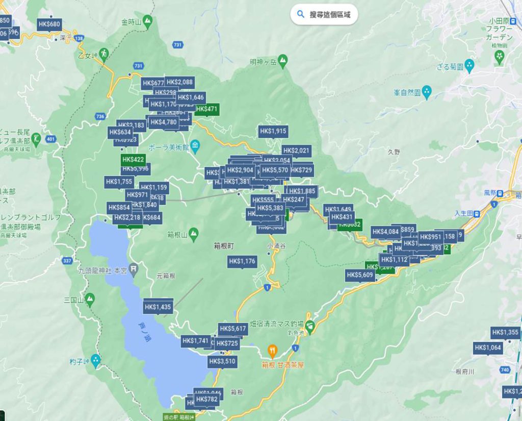 箱根溫泉地圖